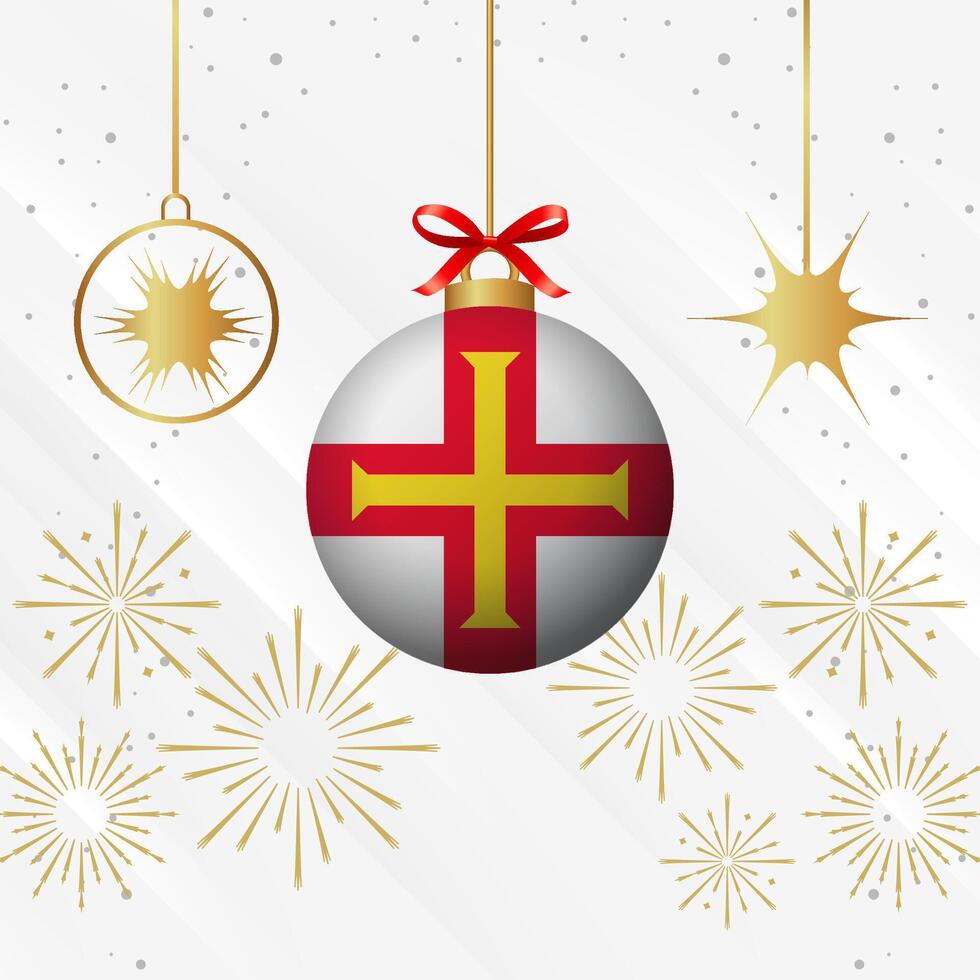 Weihnachten Ball Ornamente Guernsey Flagge Feier vektor