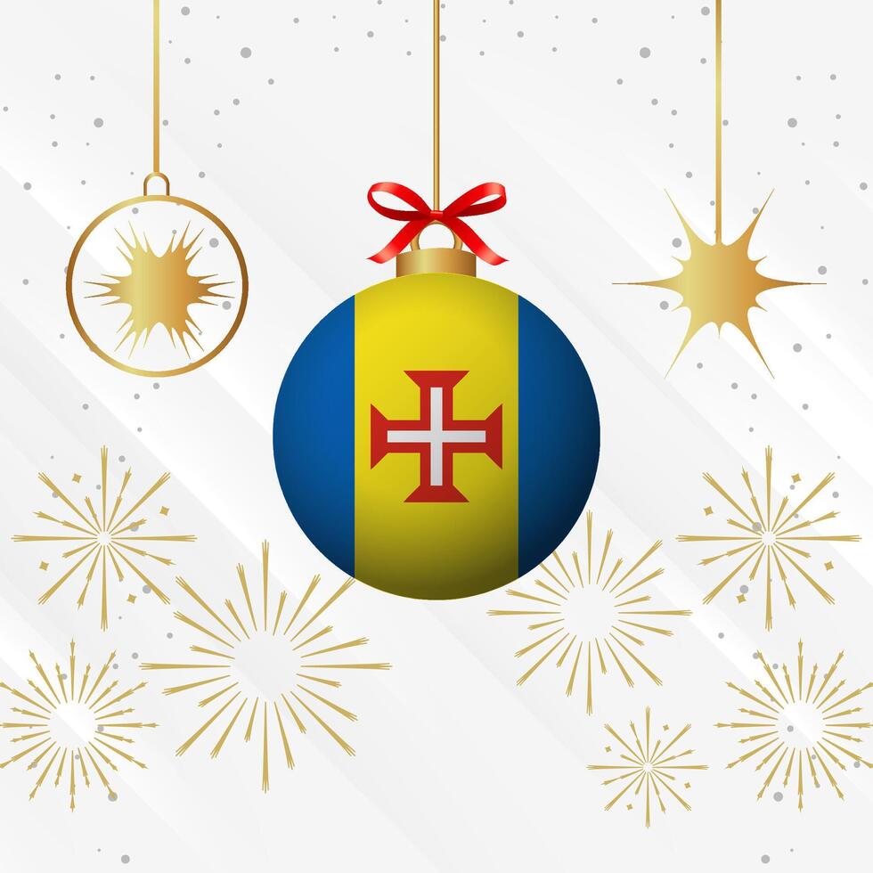 jul boll ornament madeira flagga firande vektor