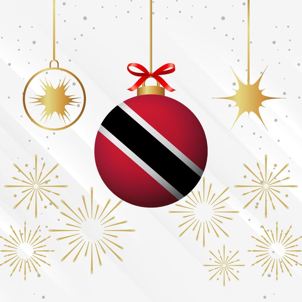 Weihnachten Ball Ornamente Trinidad und Tobago Flagge Feier vektor