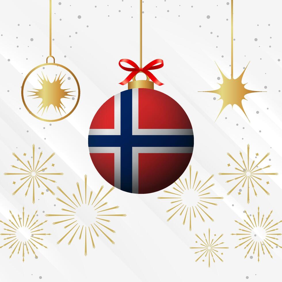 jul boll ornament Norge flagga firande vektor