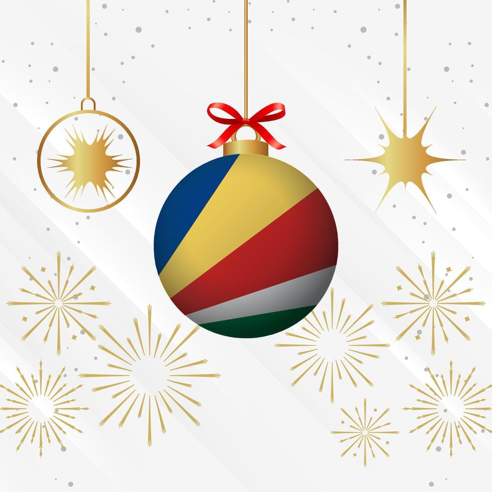 jul boll ornament Seychellerna flagga firande vektor