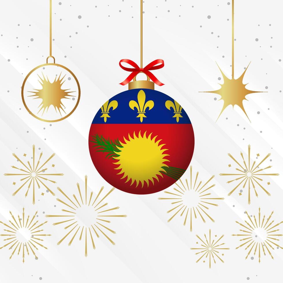 Weihnachten Ball Ornamente Guadeloupe Flagge Feier vektor