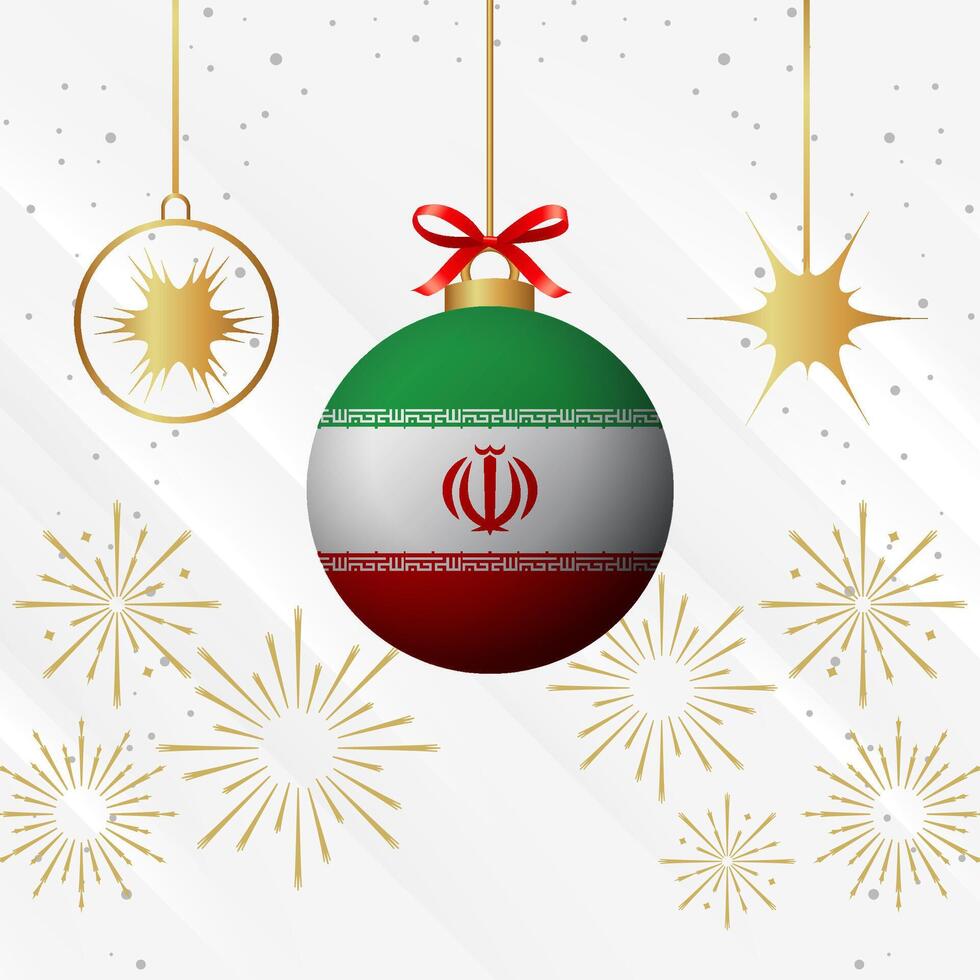 jul boll ornament iran flagga firande vektor