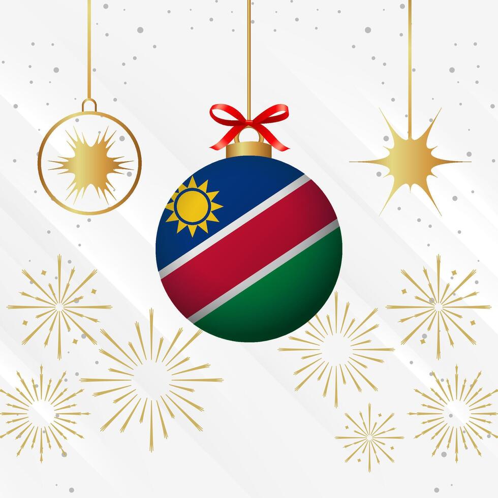 Weihnachten Ball Ornamente Namibia Flagge Feier vektor