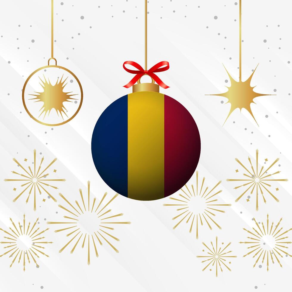 Weihnachten Ball Ornamente Rumänien Flagge Feier vektor