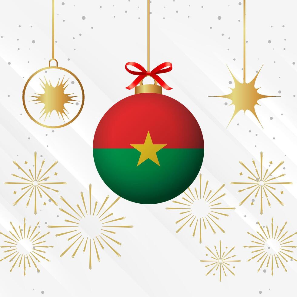 jul boll ornament Burkina faso flagga firande vektor