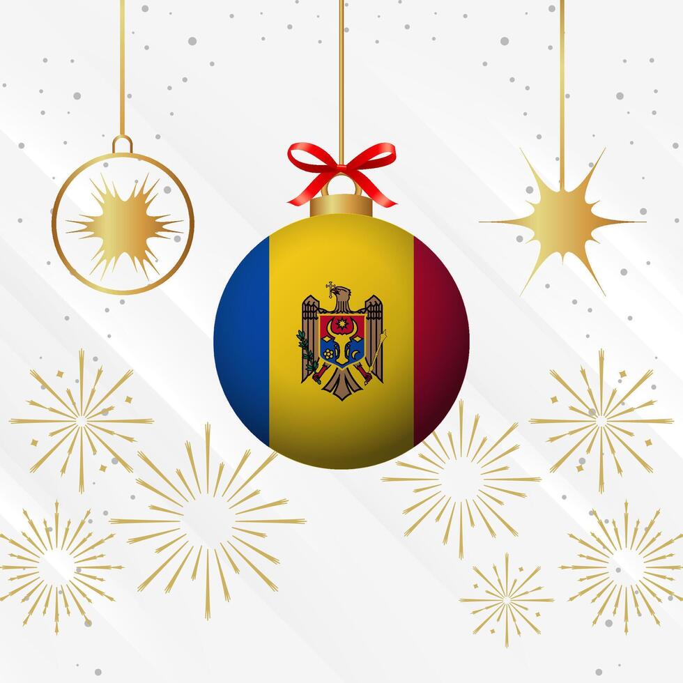 jul boll ornament moldavien flagga firande vektor