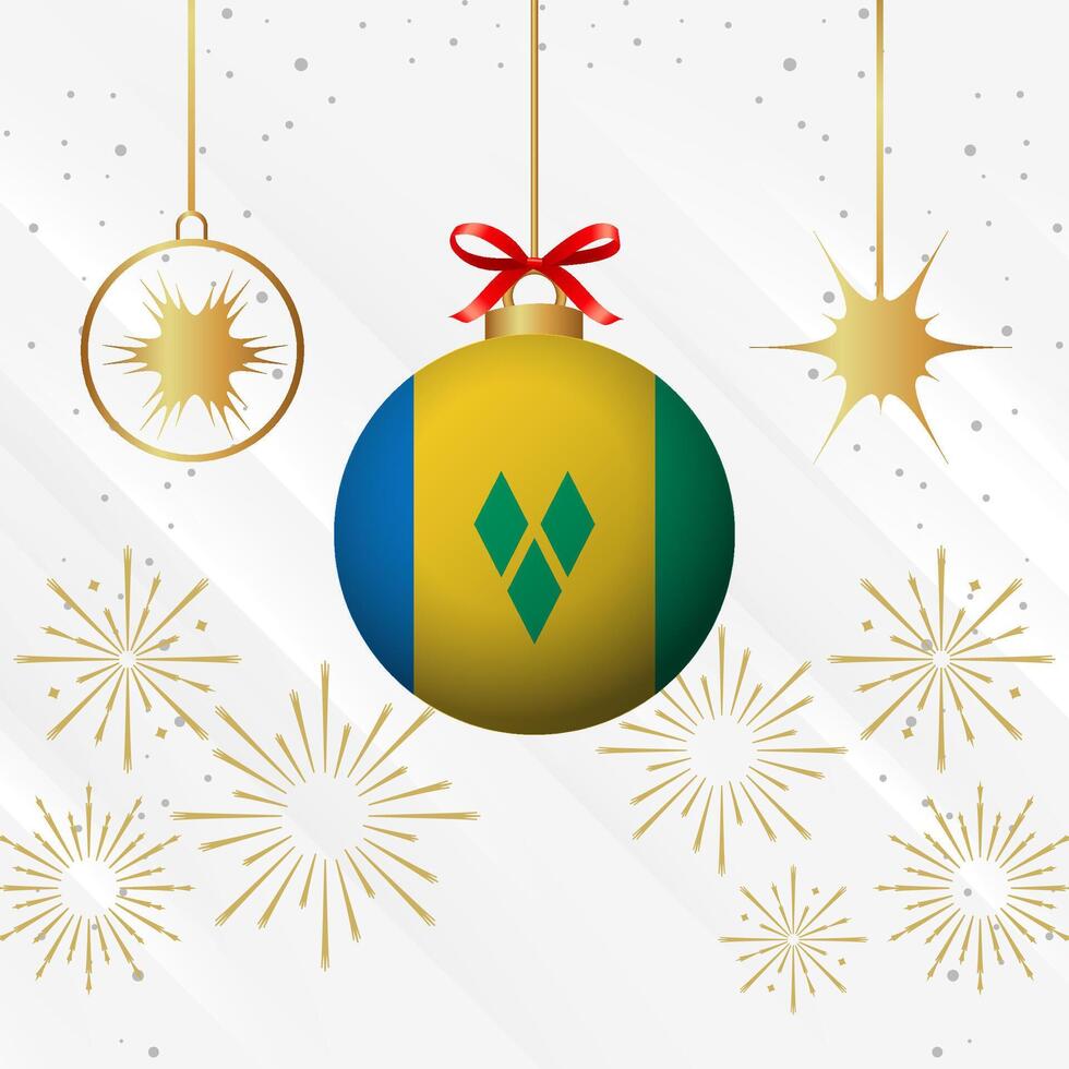 jul boll ornament helgon vincent och de grenadiner flagga firande vektor