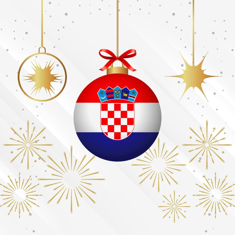 jul boll ornament kroatien flagga firande vektor