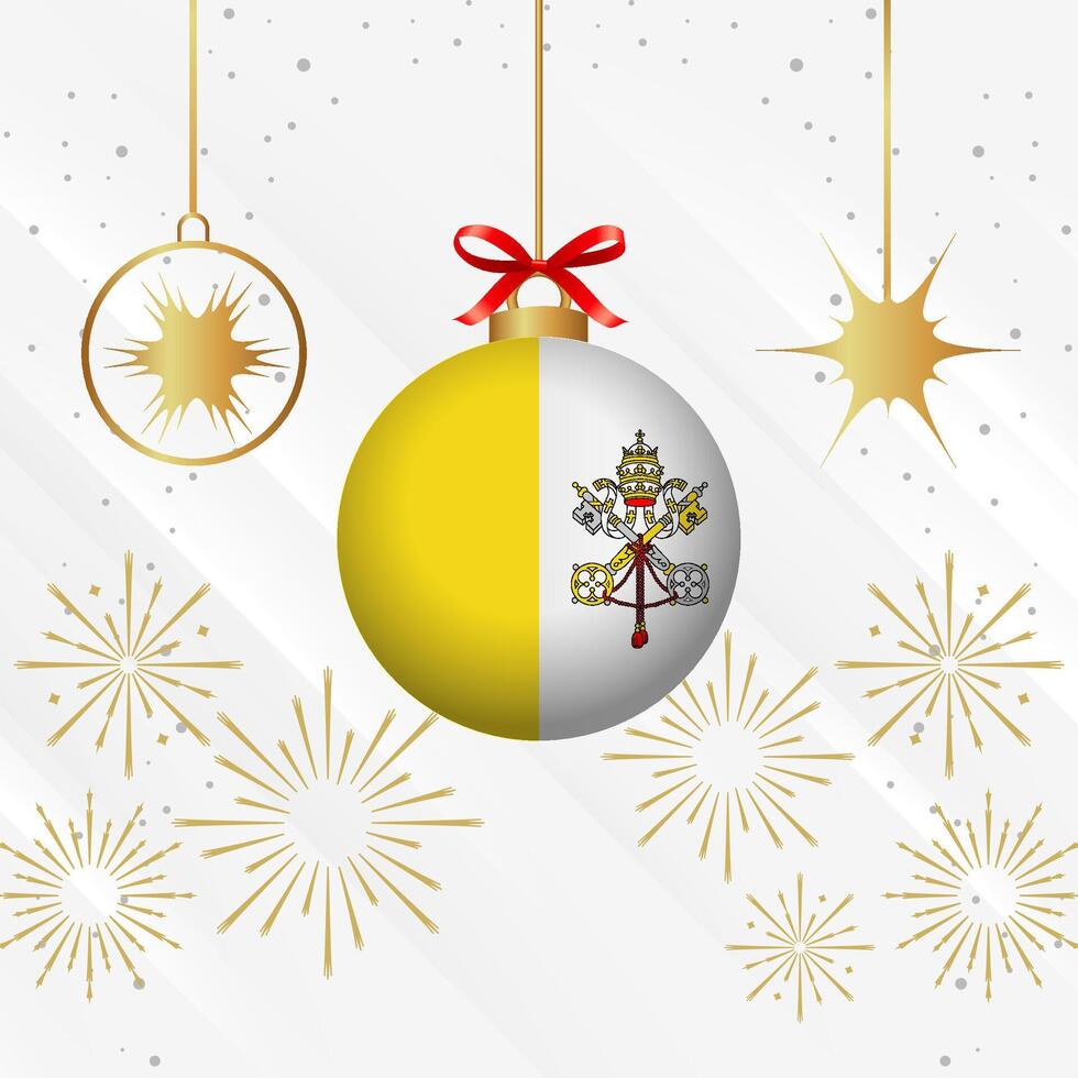Weihnachten Ball Ornamente Vatikan Flagge Feier vektor