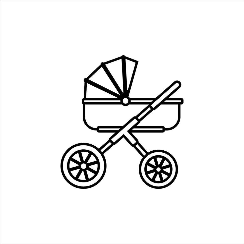 Baby Wagen Symbol Vektor. Kinderwagen Illustration unterzeichnen. Baby Symbol oder Logo. vektor