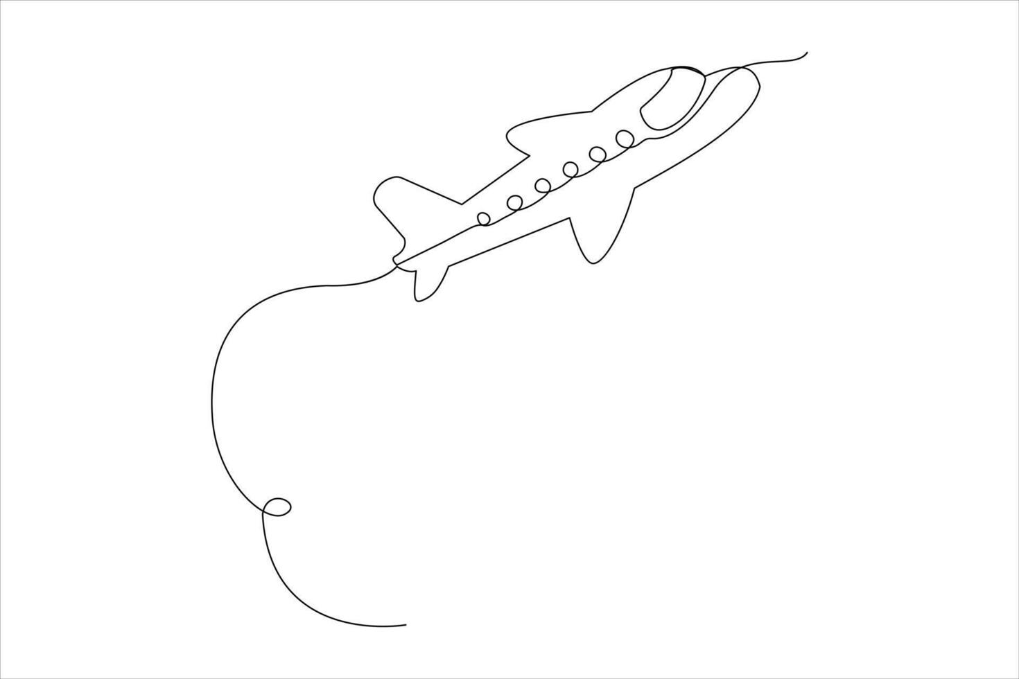 kontinuierlich einer Linie Flugzeug Symbol Gliederung Vektor Kunst Illustration