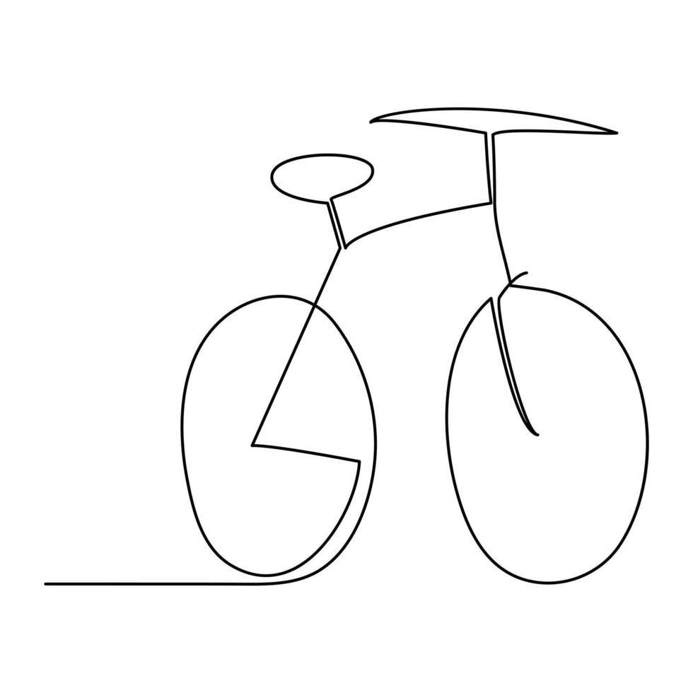 kontinuierlich einer Linie mit dem Fahrrad Gliederung auf ein Weiß Hintergrund Vektor Kunst Illustration