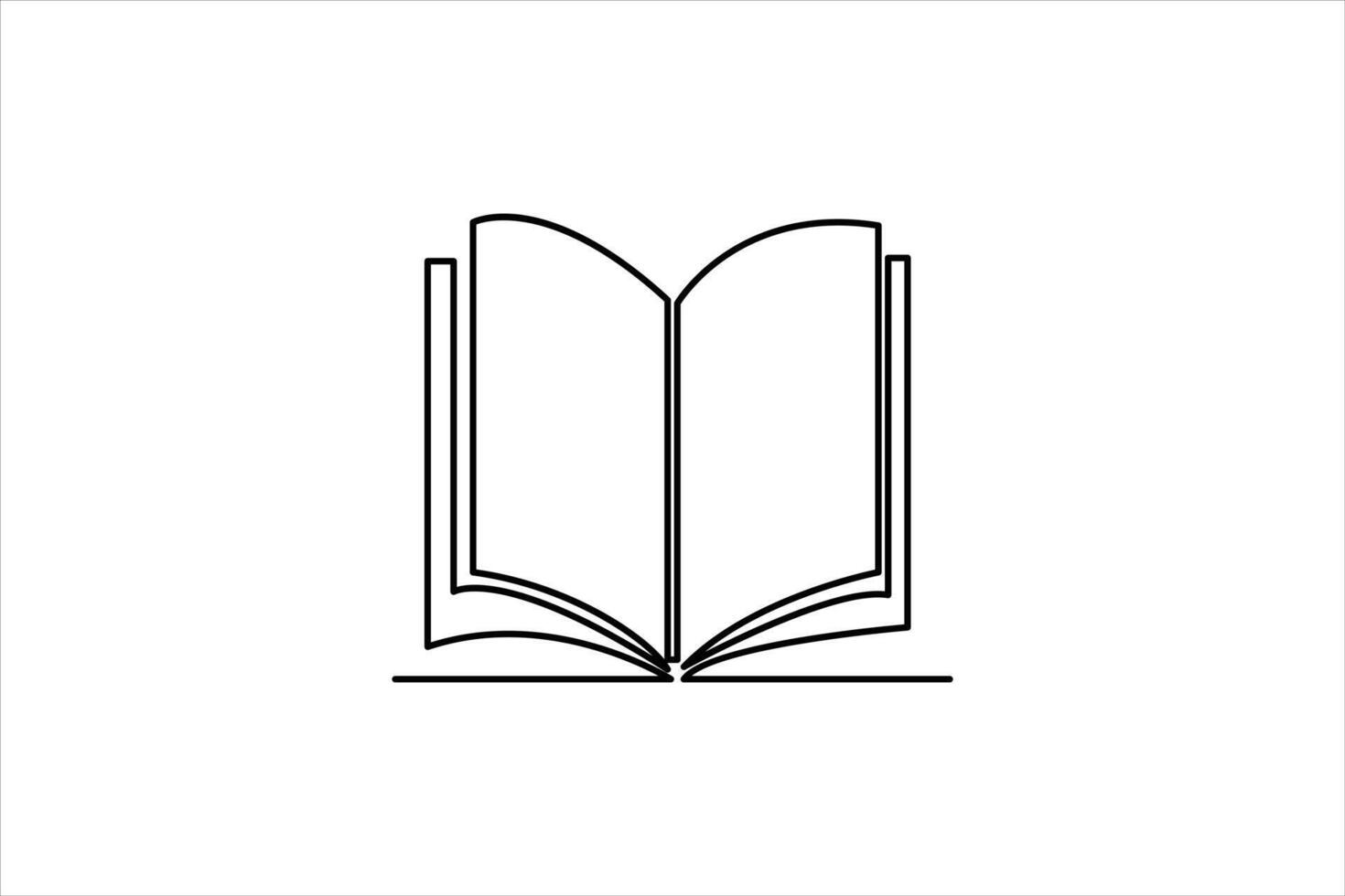 kontinuierlich einer Linie Zeichnung von ein Buch Symbol. Gliederung Vektor Illustration
