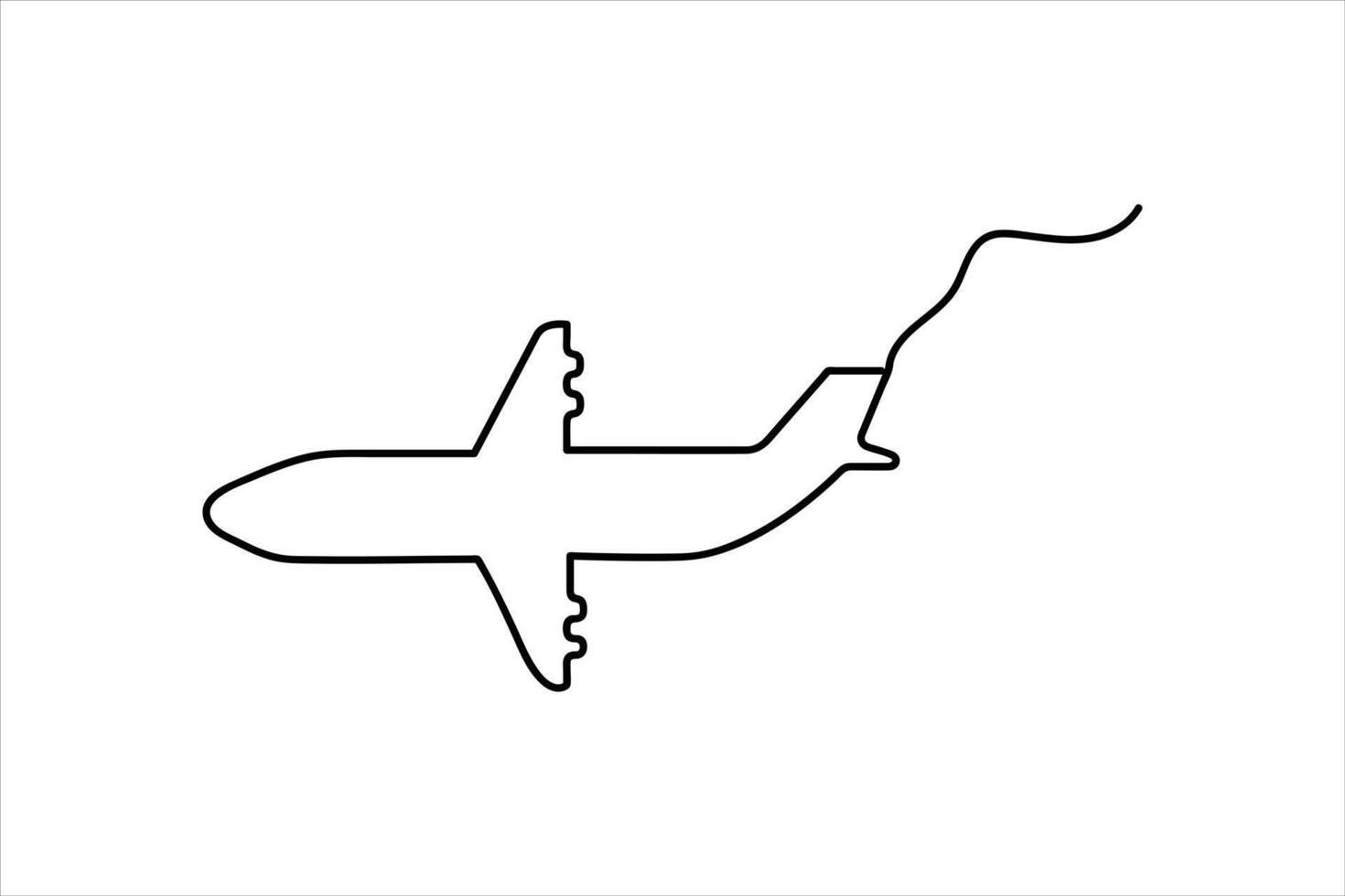 kontinuerlig ett linje flygplan ikon översikt vektor konst illustration