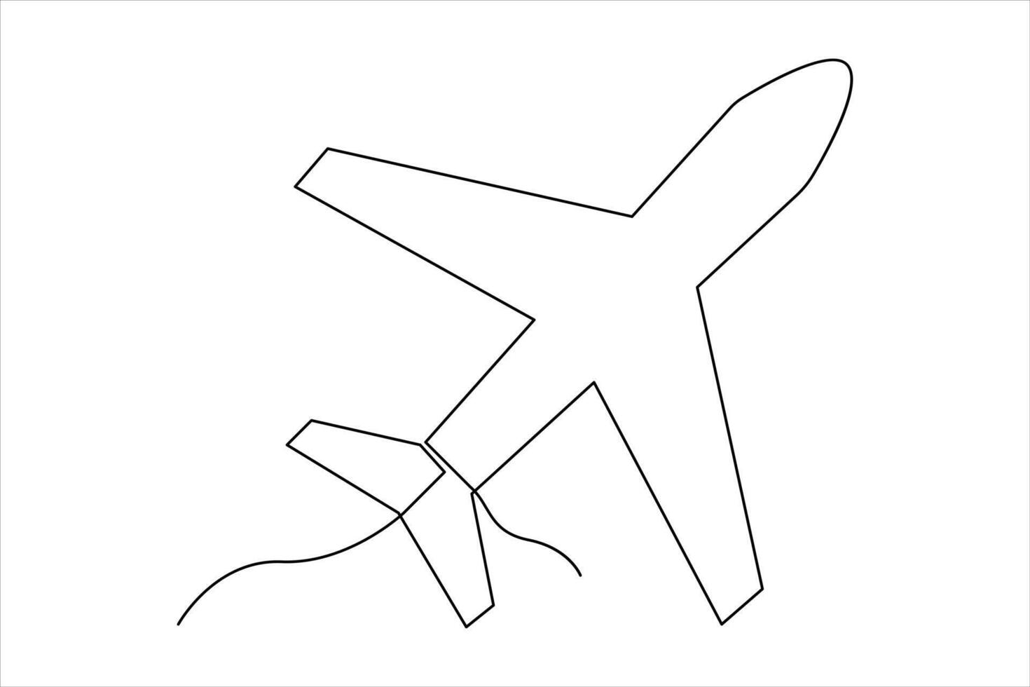 kontinuerlig ett linje flygplan ikon översikt vektor konst illustration