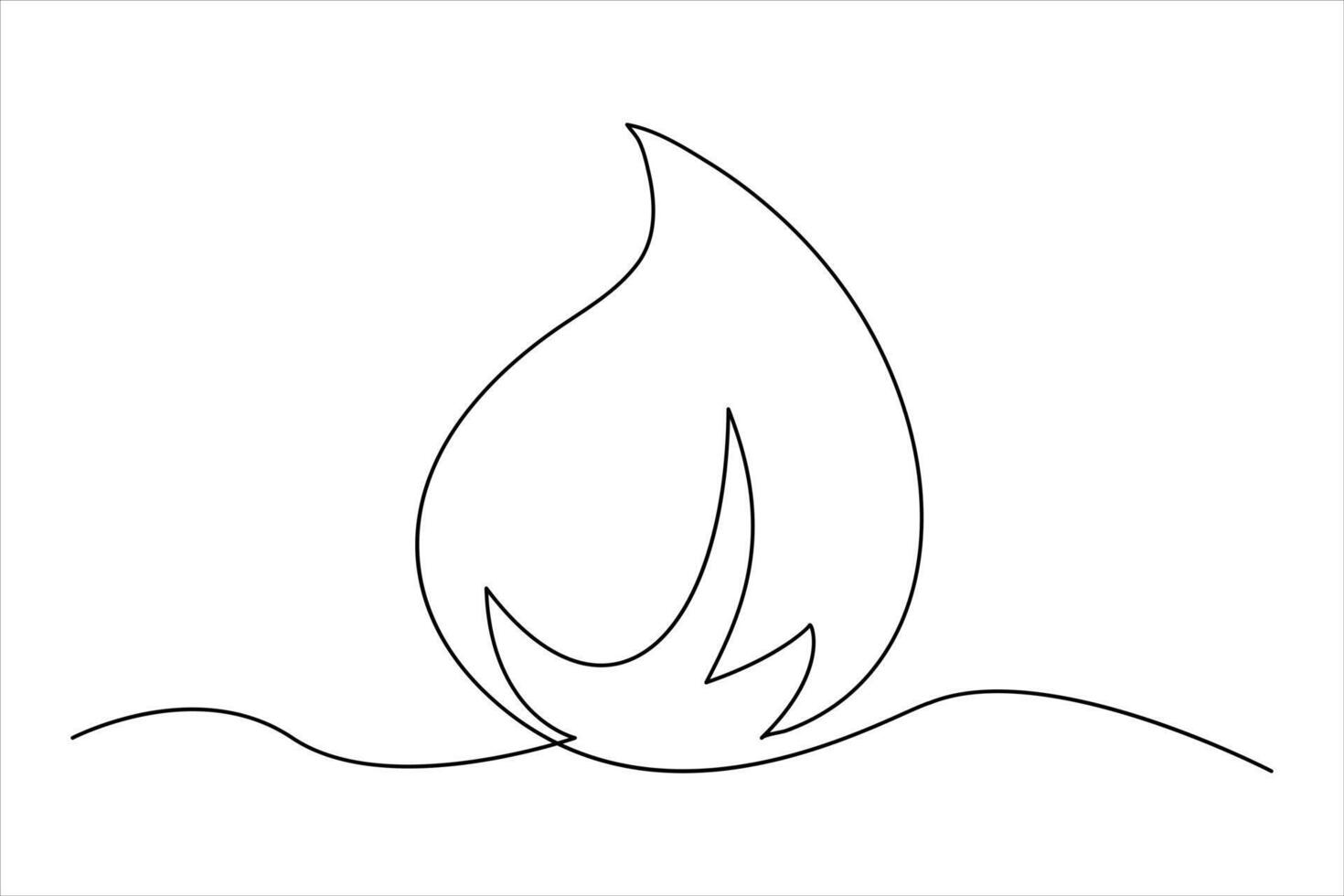 kontinuerlig ett linje teckning brand konst vektor illustration av vit bakgrund