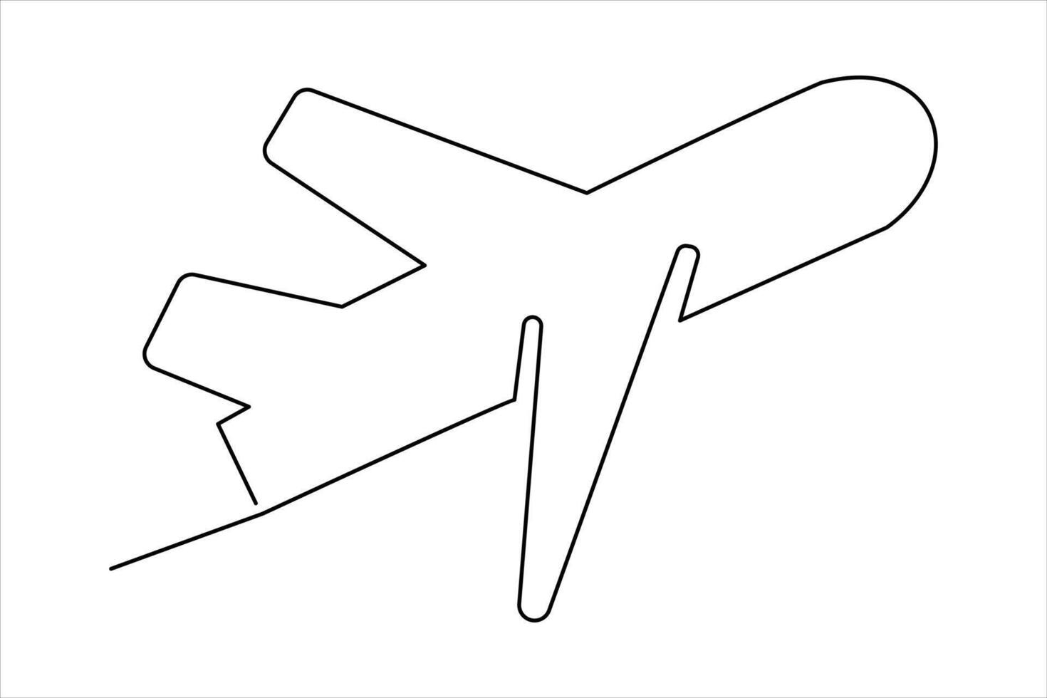 kontinuierlich einer Linie Flugzeug Symbol Gliederung Vektor Kunst Illustration