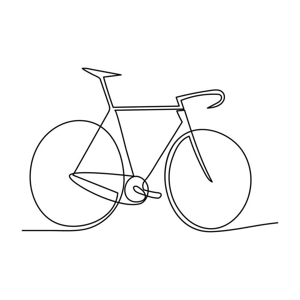 kontinuierlich einer Linie mit dem Fahrrad Gliederung auf ein Weiß Hintergrund Vektor Kunst Illustration