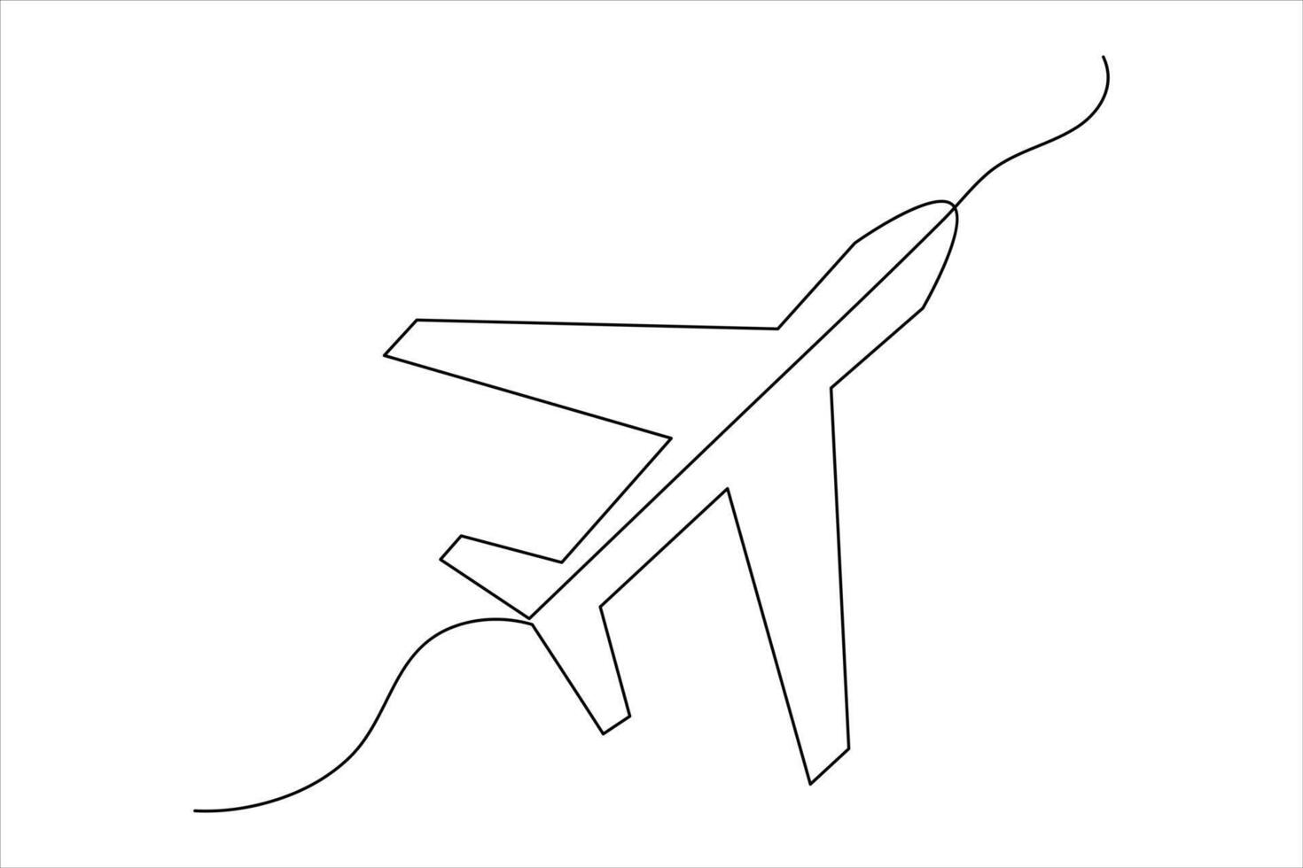 kontinuerlig ett linje flygplan ikon översikt vektor konst illustration