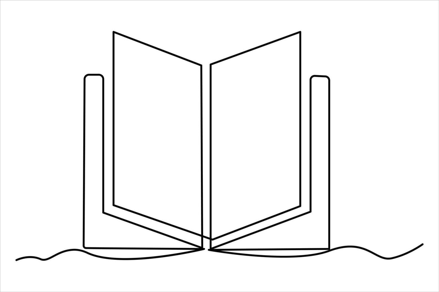 kontinuierlich einer Linie Zeichnung von ein Buch Symbol. Gliederung Vektor Illustration