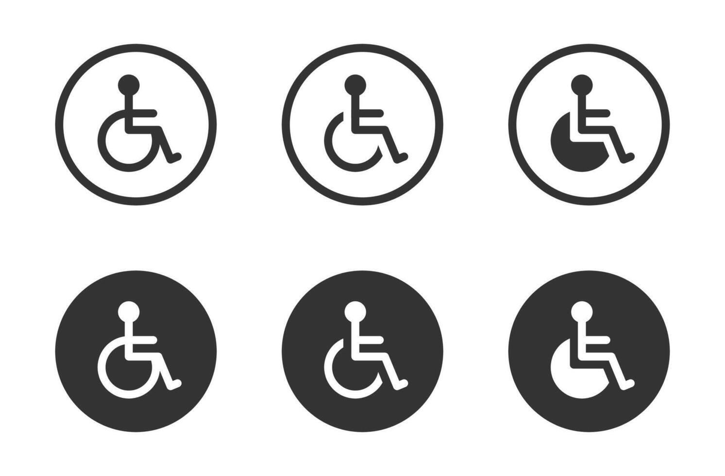Rollstuhl Behinderung Symbol. deaktiviert Behinderung Symbol. behindert geduldig Symbol. Vektor Illustration.