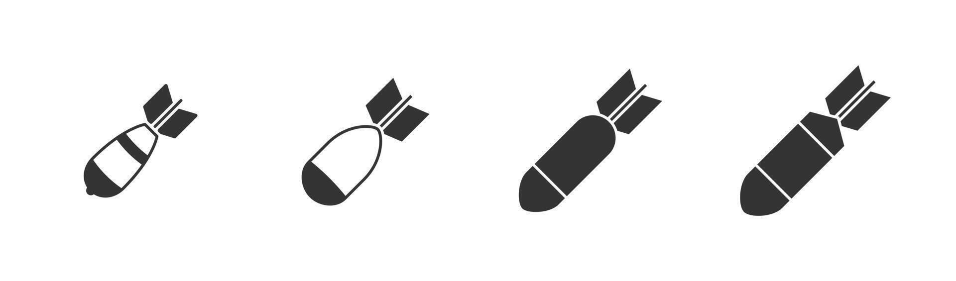 Luft Bombe Symbol Satz. atomar Bombe. nuklear Bombe. Vektor Illustration.