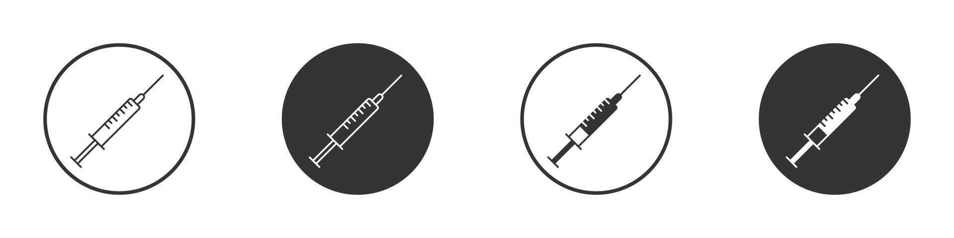 medizinisch Spritze Symbol. Gliederung medizinisch Spritze Vektor Symbol zum Netz Design isoliert auf Weiß Hintergrund.