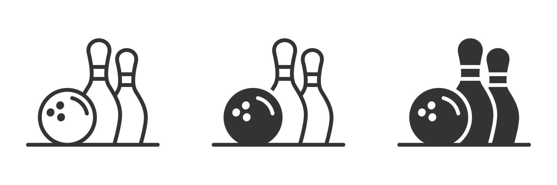 bowling ikon isolerat på en vit bakgrund. vektor illustration.