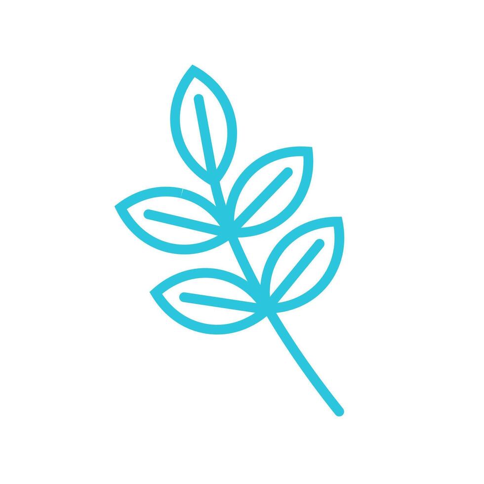aska träd blad, löv ikon, isolerat på vit bakgrund, från blå ikon uppsättning. vektor