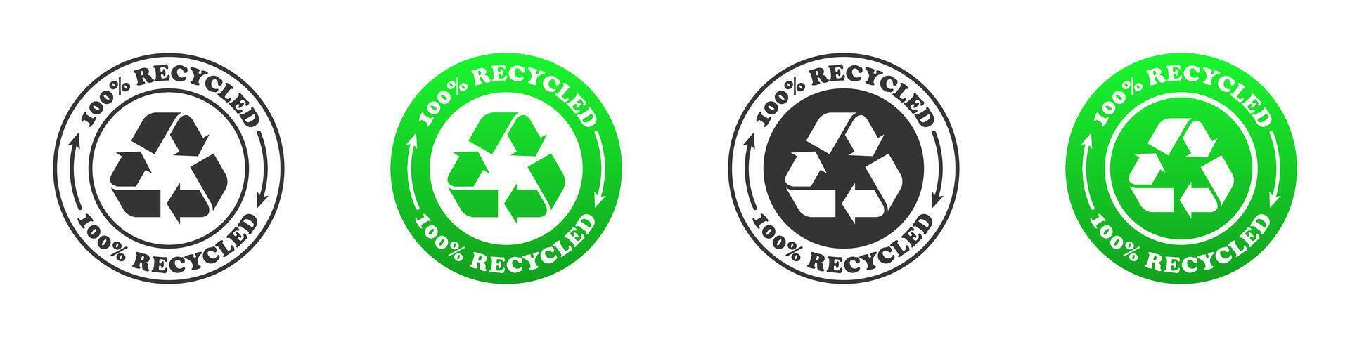 recycelt Symbol Satz. Vektor Illustration.