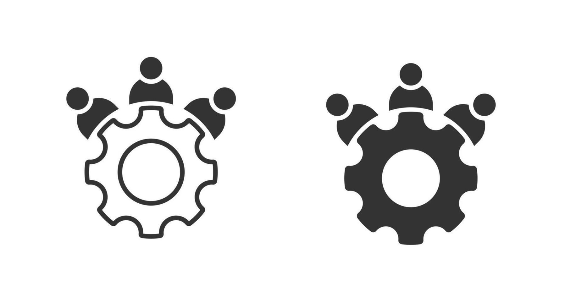 Menschen und Ausrüstung Symbol. Zusammenarbeit Verwaltung unterzeichnen. Geschäft Team. Vektor Illustration.