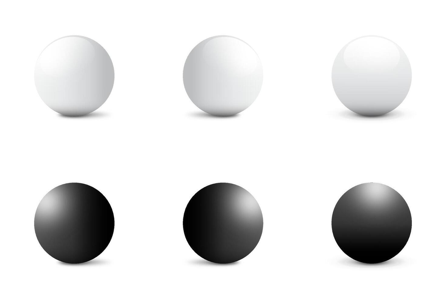 sfärer på en vit bakgrund med en skuggor. vit och svart färger. platt vektor illustration.