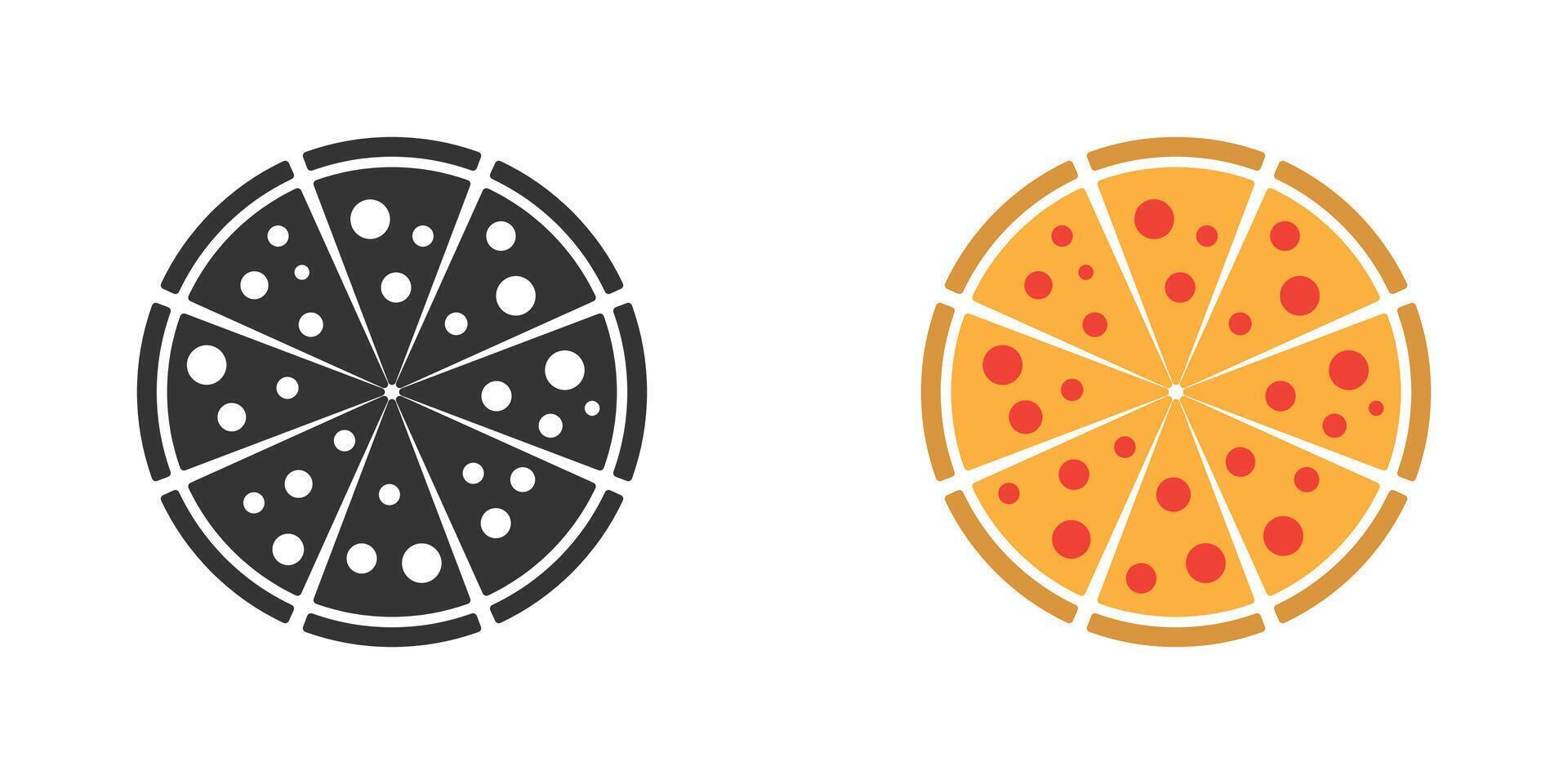 pizza ikon. platt vektor illustration.