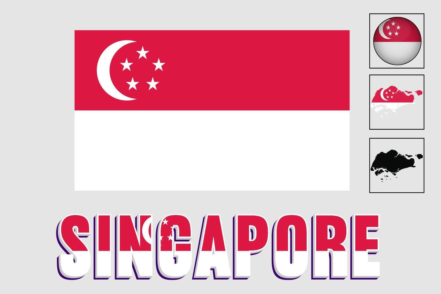 Singapur Flagge und Karte im ein Vektor Grafik
