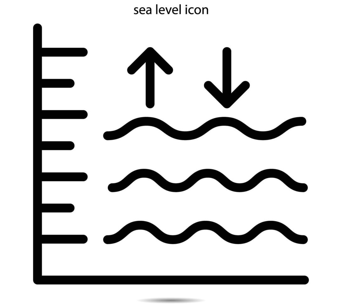 Meer Niveau Symbol, Vektor Illustrator