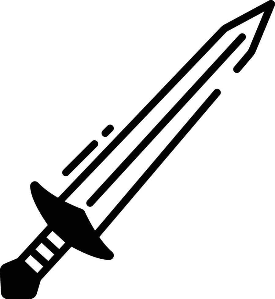 bred svärd glyf och linje vektor illustration