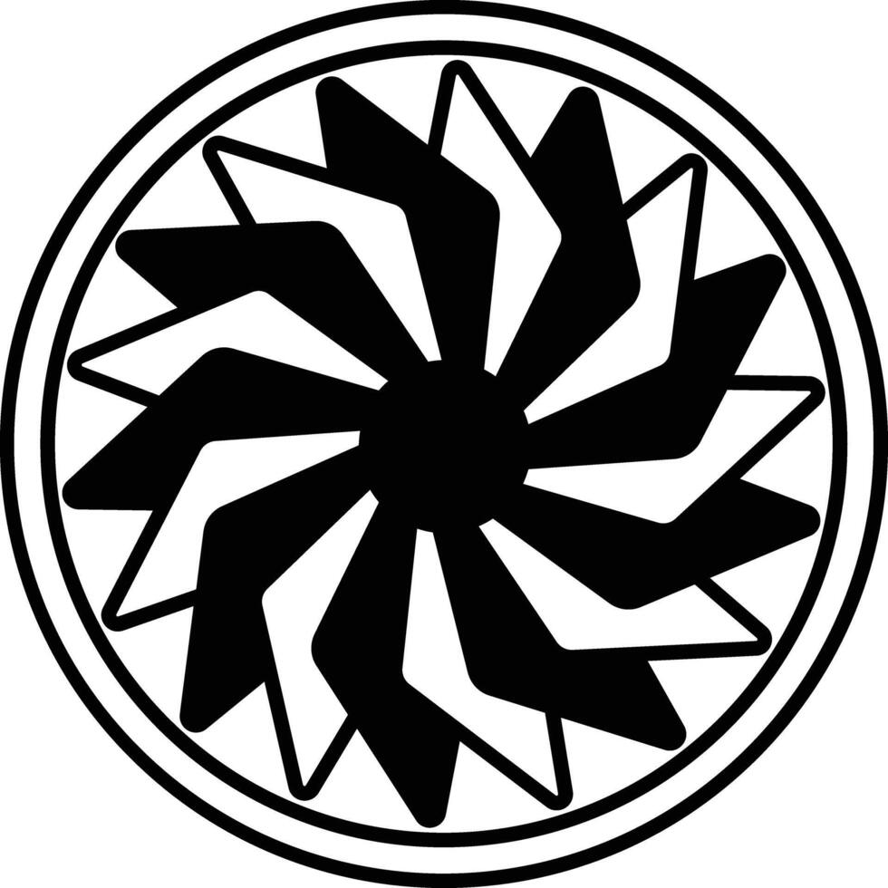Mandala Glyphe und Linie Vektor Illustration