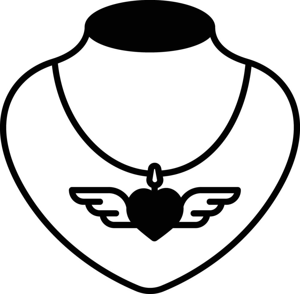 halsband glyf och linje vektor illustration