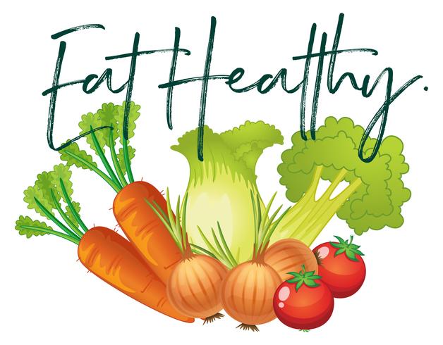 Färska grönsaker och fras äta hälsosamt vektor