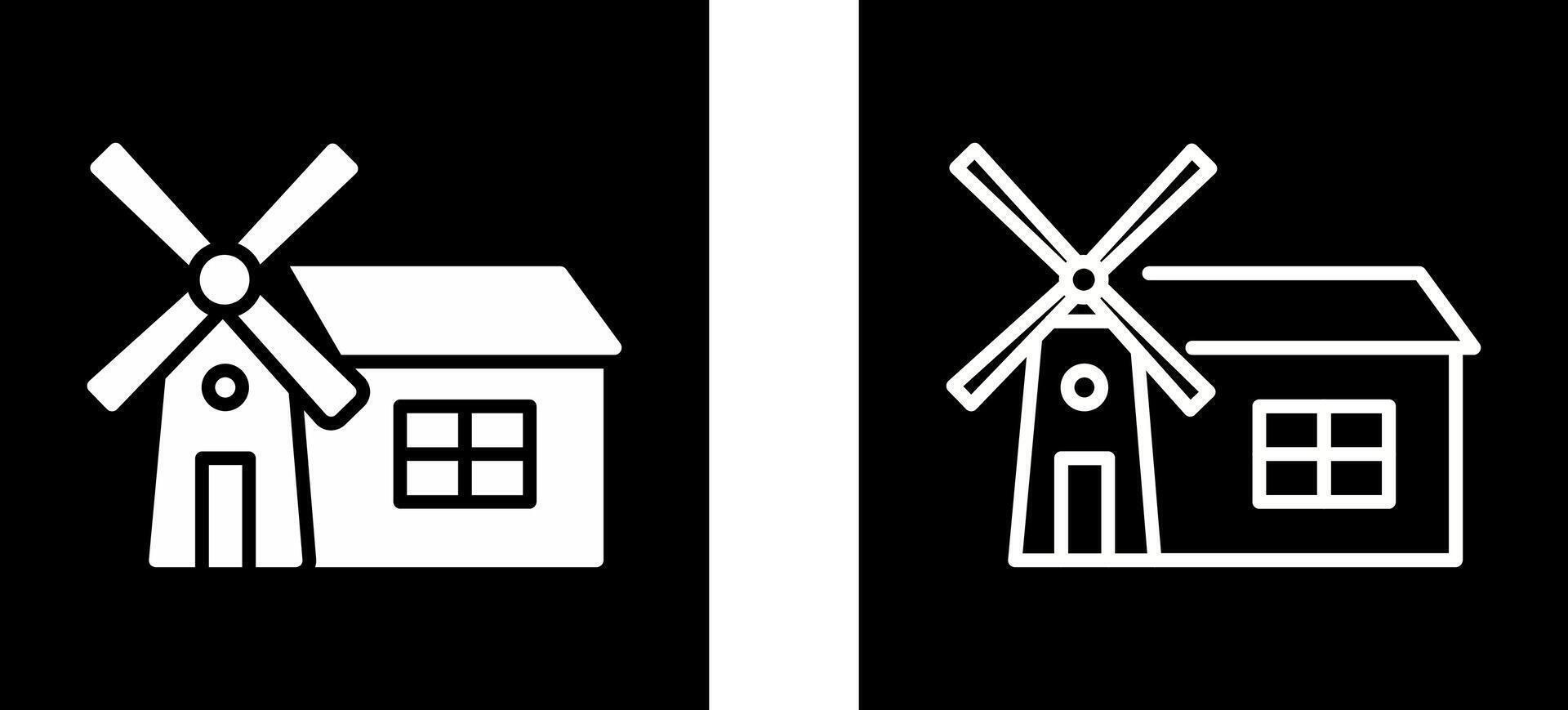 Symbol für Windmühlenvektor vektor