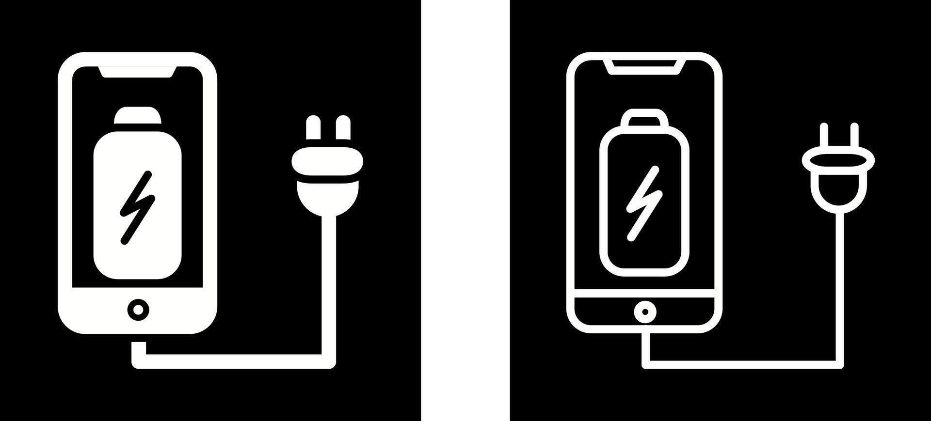 Vektorsymbol für Zelle und Stecker vektor