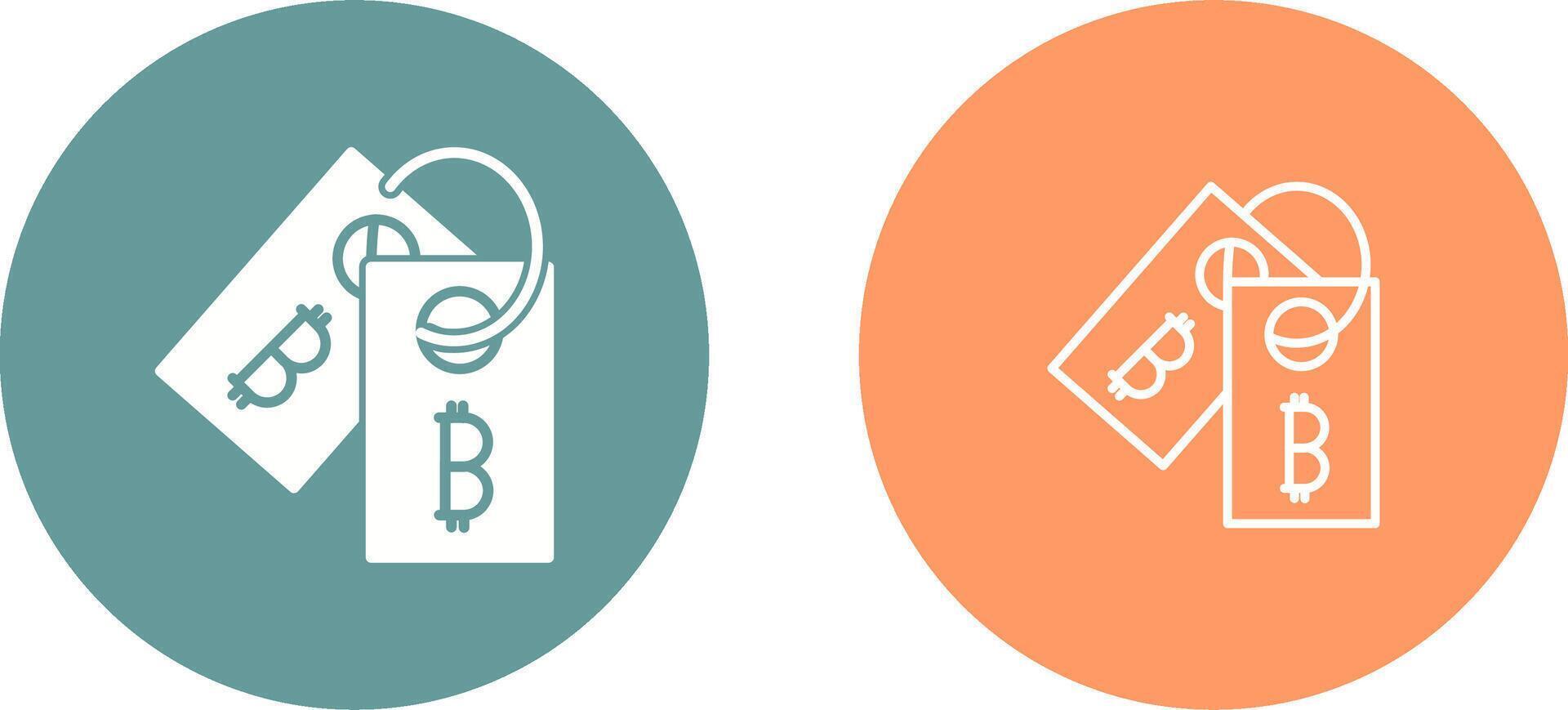 Bitcoin-Label-Tag-Vektorsymbol vektor