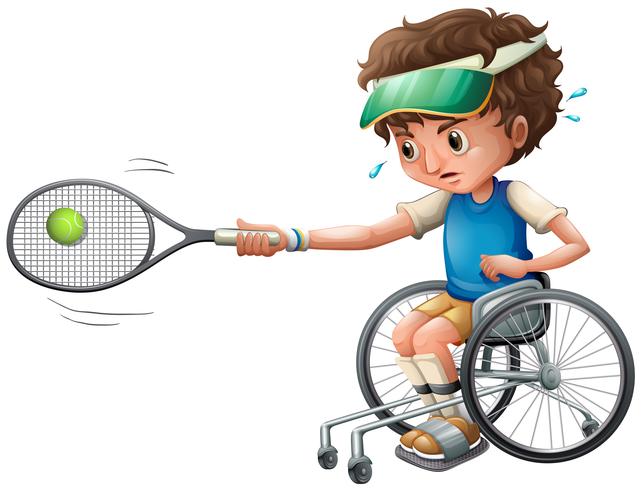 Tennisspieler im Rollstuhl vektor
