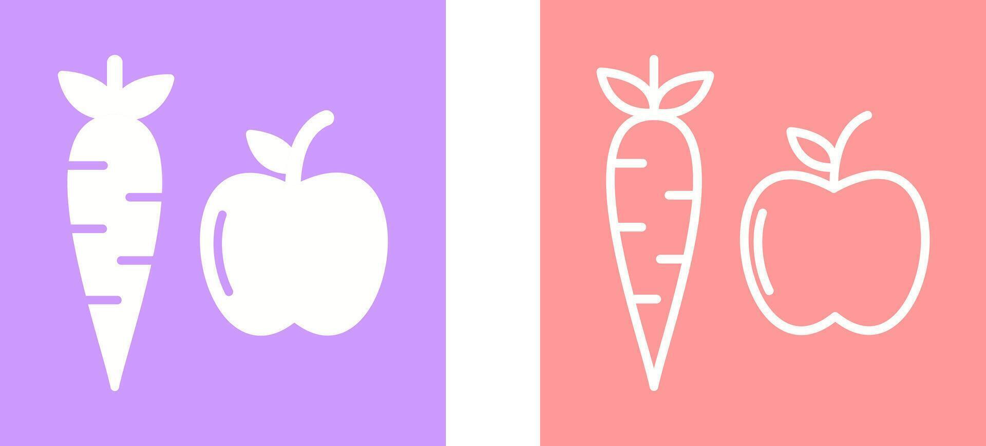 frukt och grönsaker vektor ikon