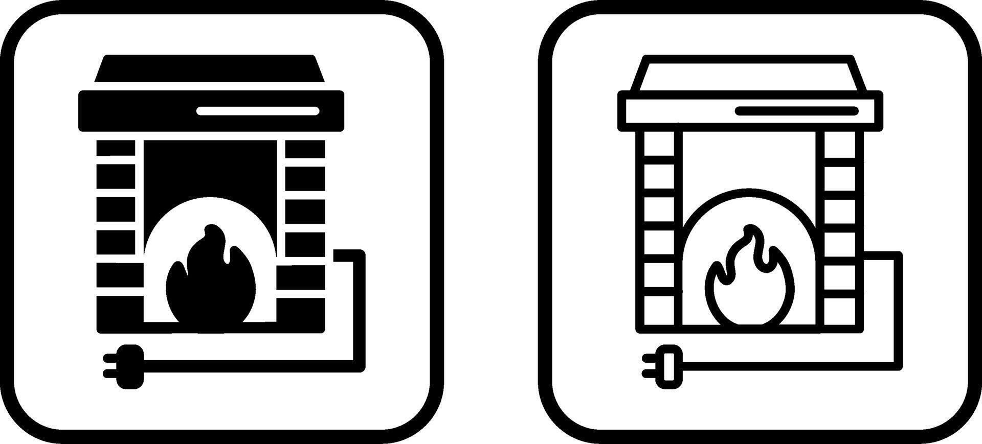 elektrisk öppen spis vektor ikon