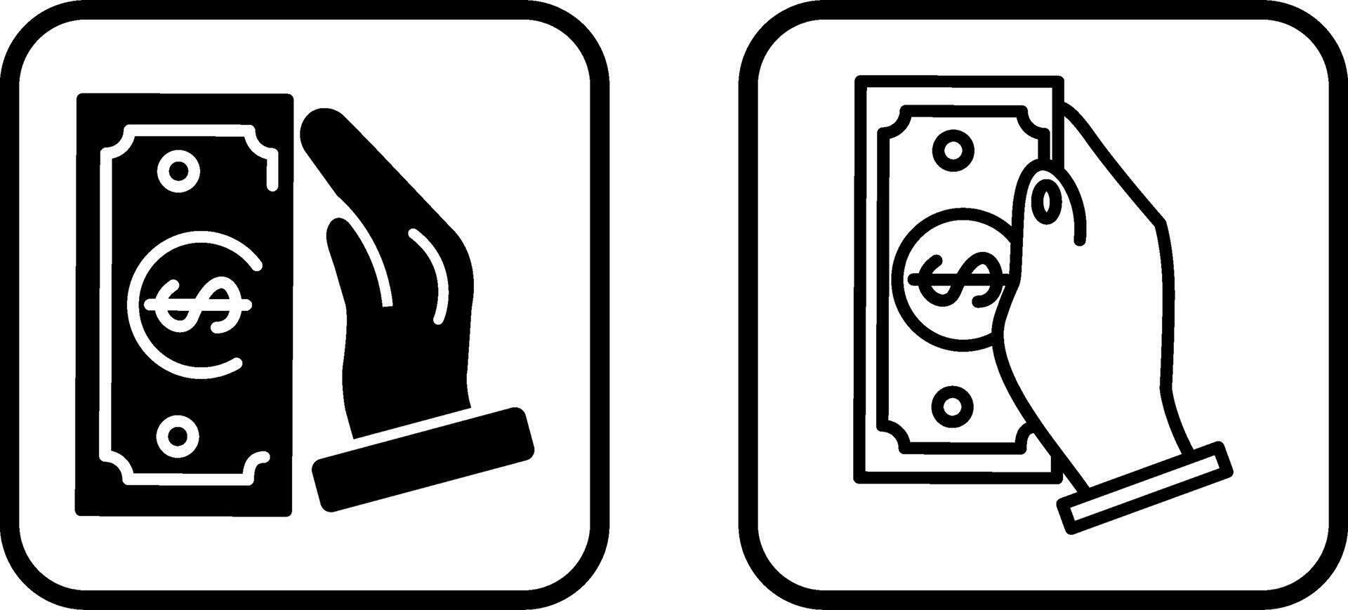 Vektorsymbol für Bargeldempfang vektor