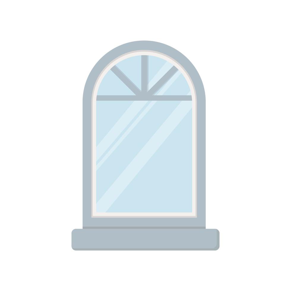 fönster fasad exteriör byggnad isolerade ikonen vit bakgrund vektor