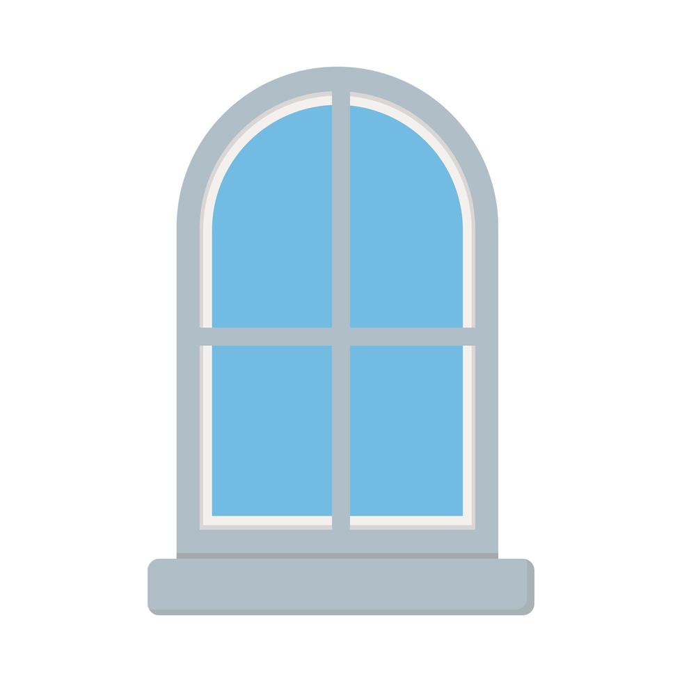 fönster fasad exteriör byggnad isolerade ikonen vit bakgrund vektor