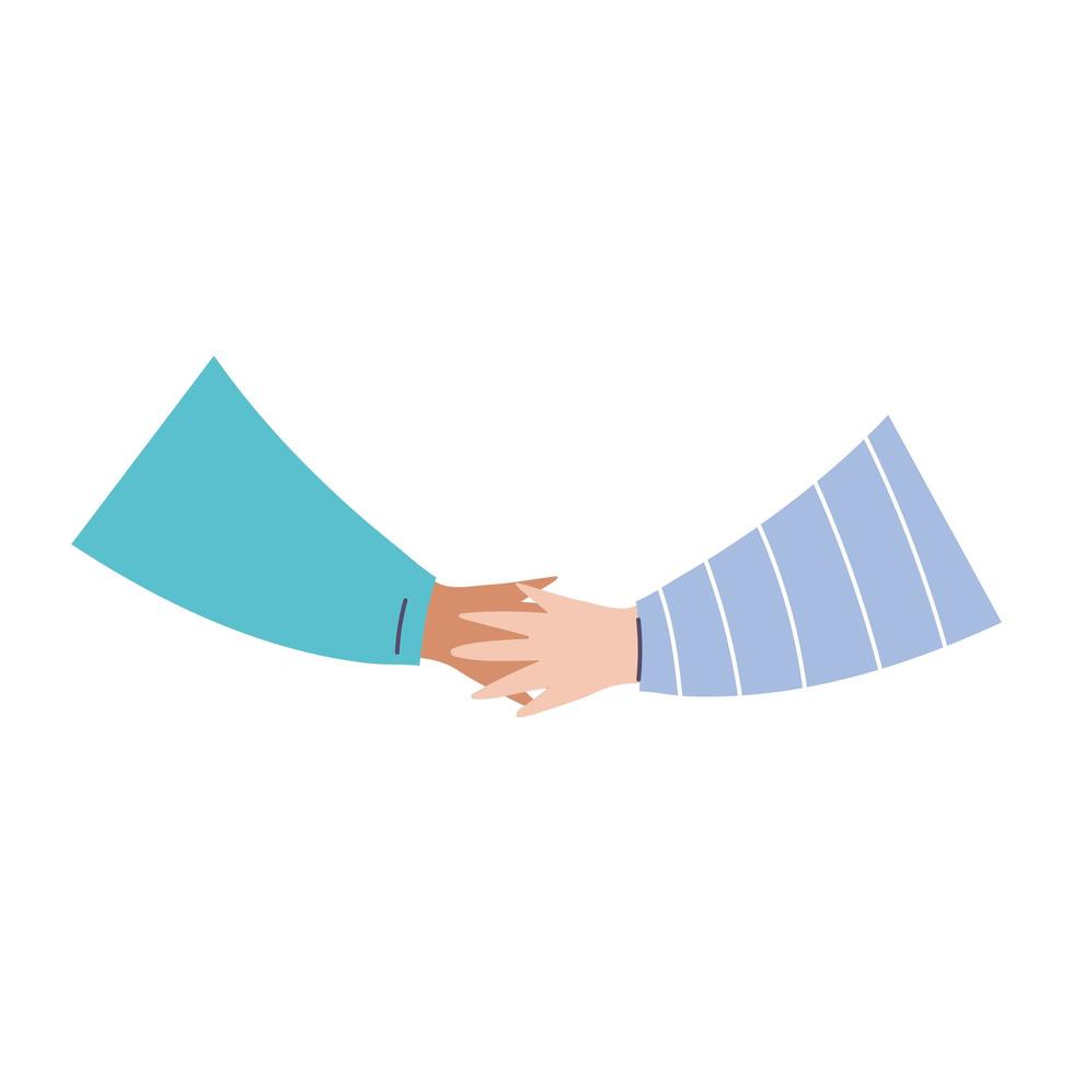 Handshake freundliche Geste isolierte Symbol auf weißem Hintergrund vektor